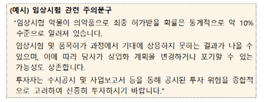주의문구 삽입. 금융위원회 제공